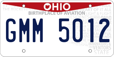 OH license plate GMM5012