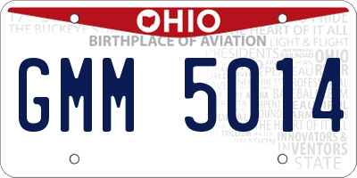 OH license plate GMM5014