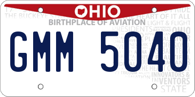 OH license plate GMM5040