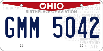 OH license plate GMM5042