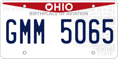 OH license plate GMM5065