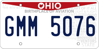 OH license plate GMM5076