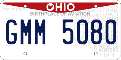OH license plate GMM5080