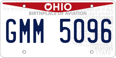 OH license plate GMM5096
