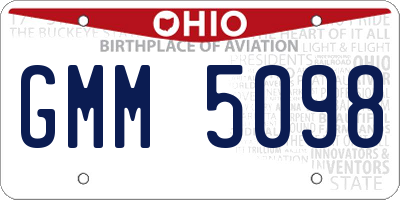 OH license plate GMM5098