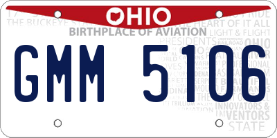 OH license plate GMM5106
