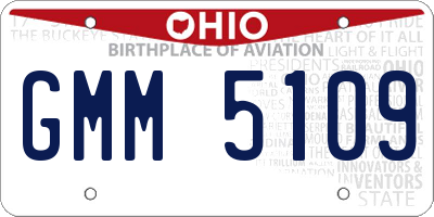 OH license plate GMM5109