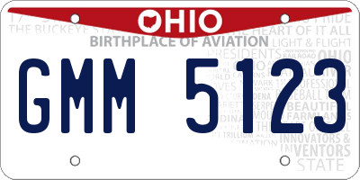 OH license plate GMM5123