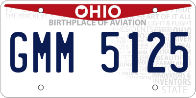 OH license plate GMM5125
