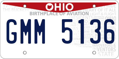 OH license plate GMM5136