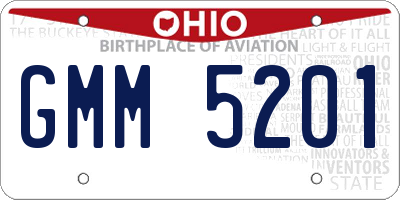OH license plate GMM5201