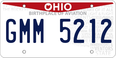 OH license plate GMM5212