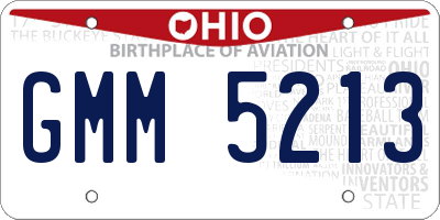 OH license plate GMM5213