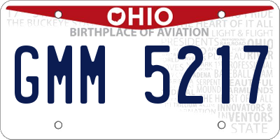 OH license plate GMM5217