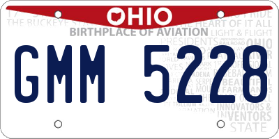 OH license plate GMM5228