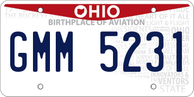 OH license plate GMM5231
