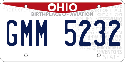 OH license plate GMM5232