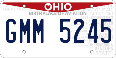 OH license plate GMM5245