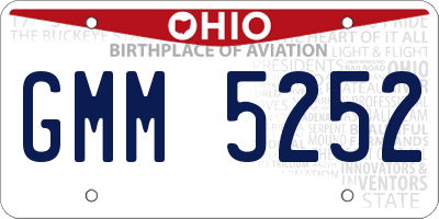 OH license plate GMM5252