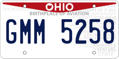 OH license plate GMM5258