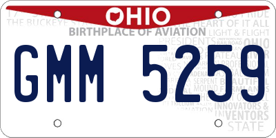 OH license plate GMM5259