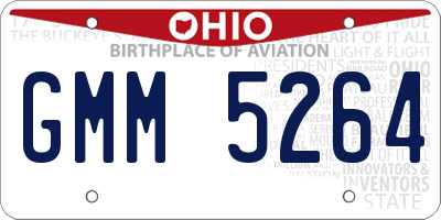 OH license plate GMM5264