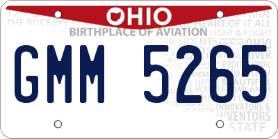OH license plate GMM5265