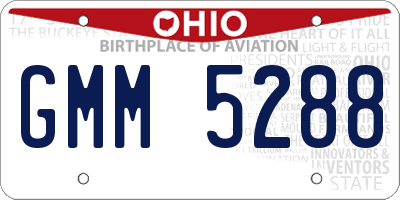 OH license plate GMM5288
