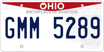 OH license plate GMM5289