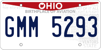 OH license plate GMM5293