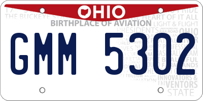 OH license plate GMM5302