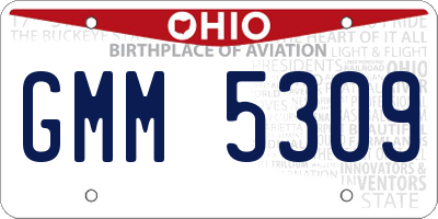 OH license plate GMM5309