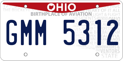 OH license plate GMM5312