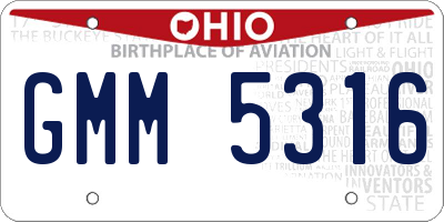OH license plate GMM5316