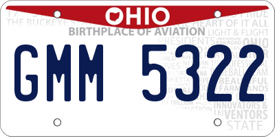 OH license plate GMM5322