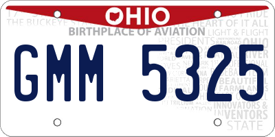 OH license plate GMM5325