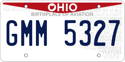 OH license plate GMM5327
