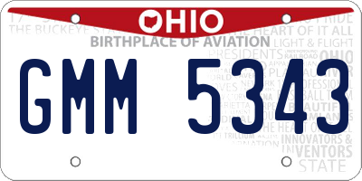 OH license plate GMM5343