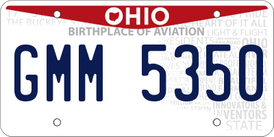OH license plate GMM5350