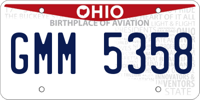 OH license plate GMM5358