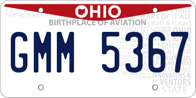 OH license plate GMM5367