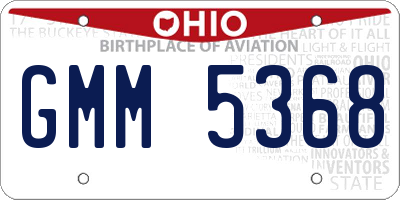 OH license plate GMM5368
