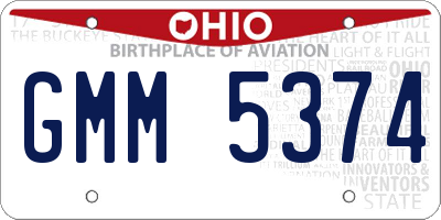 OH license plate GMM5374