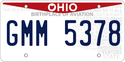OH license plate GMM5378