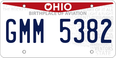 OH license plate GMM5382