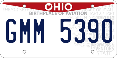 OH license plate GMM5390