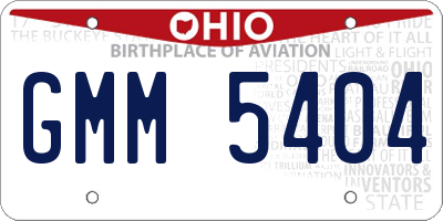 OH license plate GMM5404