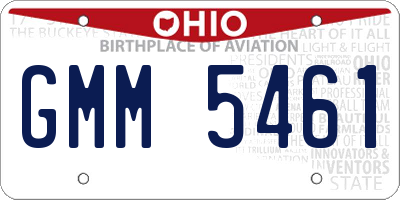 OH license plate GMM5461