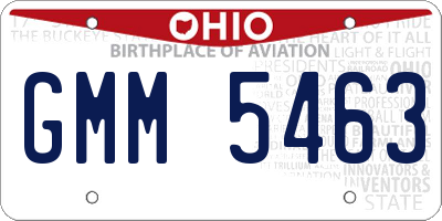OH license plate GMM5463