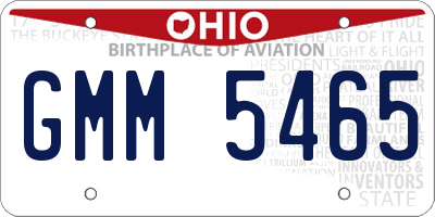 OH license plate GMM5465